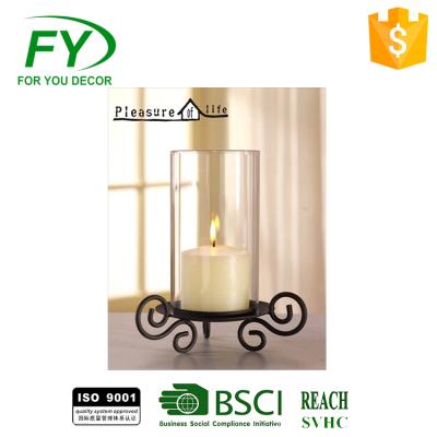 China ECO-frendly CH-31140 Indoor Dinner Table Glass Candle Holder, Candlesticks for sale