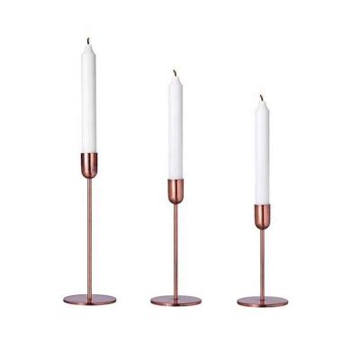 China Wedding Decor Eco-Friendly Rose Gold Candle Stick Holder Large for sale