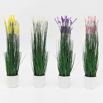 China Wholesale Minimalist Indoor Plant Decoration Plant Potted Onion Grass Spike Wheat Bunch Plastic Bonsai Plants Wedding Party Holiday Party for sale