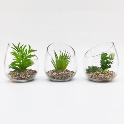 China Minimalist Home Indoor Office Decoration Artificial Faux Plastic Succulent Potted Plants for sale