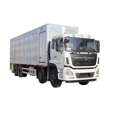 China 315 hp 4/2 aluminum floor 9.6m 8 x 4 dongfeng pig animal transport livestock truck live body 11920*2530*3995mm for sale