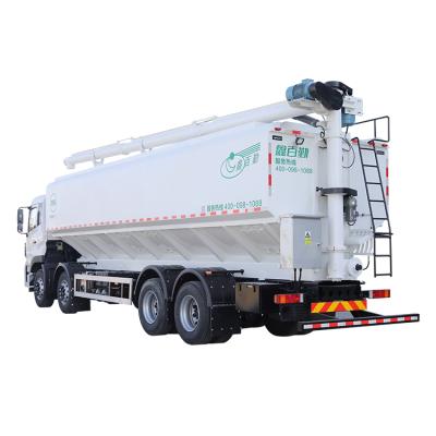 China Hot Sale 360 ​​Hp 8x4 Carbon Steel Dongfeng 9.1m Animal Bulk Feed Transport Tanker Truck 12000*2500*3990mm for sale