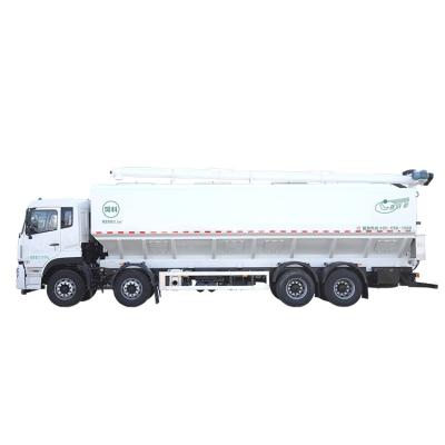 China 315 hp 8x4 carbon steel animal dongfeng 9.1m feed delivery bulk tank transport grain truck 12000*2500*3990mm for sale