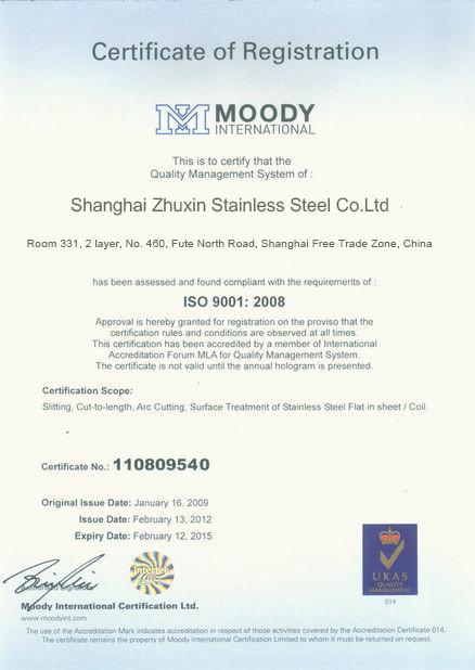 ISO - Shanghai Zhuxin Stainless Steel Co.Ltd