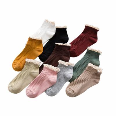 China Viable Japanese Women's Socks With Beautiful Cute Lace Ladies Socks For Women Lace Up Female Socks for sale