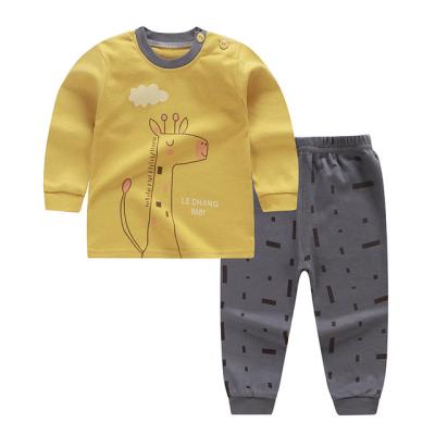 China New Casual Children's Clothing Baby Cotton Two-Pieces Set Round Neck Cartoon Children's Long Sleeve Suit for sale