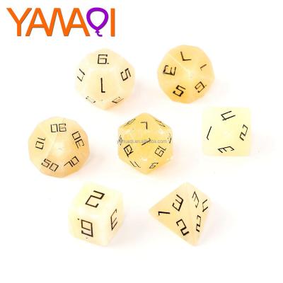 China Natural Dungeons and Dragons Game Design RPG Font Style Stone Topaz Z08 Entertainment Dice Table Sets for sale