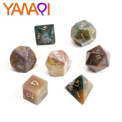 China Polyhedral Custom Stone Sets 7PCS Z04 RPG India Natural Natural Agate Dnd Crafts Stone Jewelry Set Dies for sale