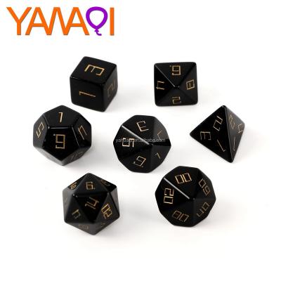 China Natural Stone D&D Obsidian Stone Dies Z08 Tabletop Entertainment Set Police RPG Dungeons And Dragons Card Game for sale