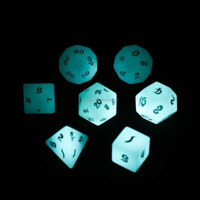 China 7pcs die set customized synthetic dies blue moonstone dnd dice sets for D4 D6 D8 D10 D12 D20 dice accessories Z02 for sale