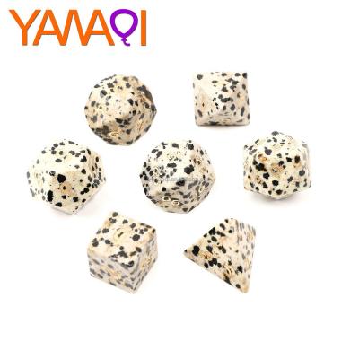 China 7pcs Dice Set Custom Logo 7pieces Set Natural Gemstone Dice Polyhedral Game Dice Set Natural Stone Z02 For DND Or RPG Dots for sale