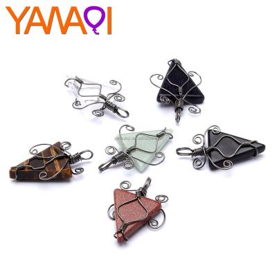 China Fashionable Hand-wound Simple Natural Crystal Pendant Triangle DIY Necklace Creative Fashion Accessory For Jewelry Making for sale