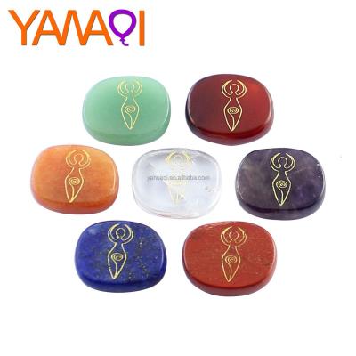 China Japan Jewelry Natural Crystal Accessories Chakra Yoga Humanoid Meditation Oval Goddess Ornaments European and American Personality Orn for sale