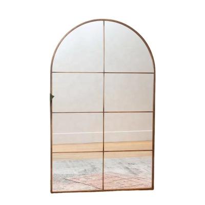 China Contemporary Decorative Industrial Oversized Arch Mirror Gold Wall Living Room Arched Mirror for sale