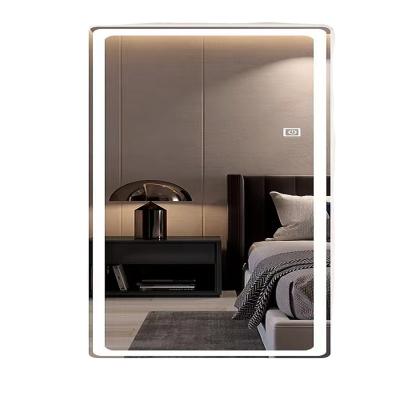 China Decorative Wall Mounted Backlit Furniture Floor Mirror Illuminated Rectangle Magnifying Integral Led Dressing Light for sale