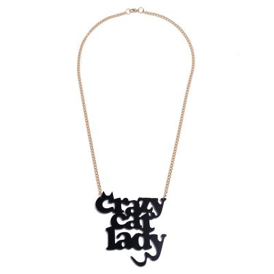 China Crazy SinDlan Personality Cat Lady Alphabet Necklace Gold Chain For Women for sale