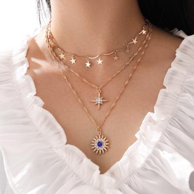 China Vintage Sindlan Gold Plated Bohemian Crystal Necklace Pendant Necklace Fashion Jewelry For Women for sale