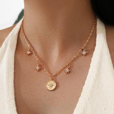 China BOHIME Sindlan Crystal Personalized Necklace Wholesale Gold plated star choker pendant necklace for women for sale