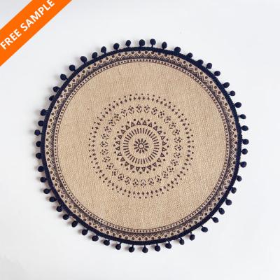 China Oilproof Natural Eco Lace Macrame Handmade Woven Luxury Decoration Dining Place Mat Table Mat for sale