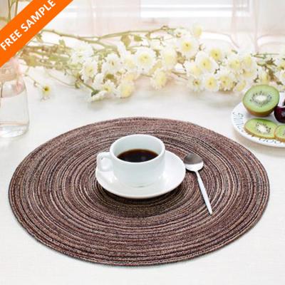 Китай Handmade Oilproof Natural Eco Around Woven Cotton And Dinner Place Mat Linen Table Mat продается