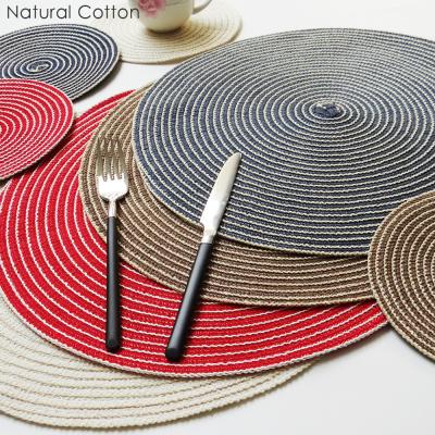 中国 Nordic round candle sustainable cotton woven glass table mats and coasters drink car home decoration cup coasters 販売のため