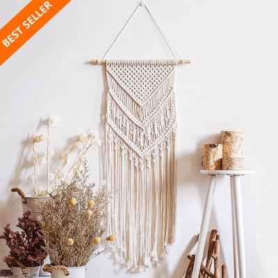 China Nordic Indian Luxury Handmade Cotton Woven Macrame Wall Hanging Tapestry Minimalist Boho Christmas Wedding Tassels Decor en venta