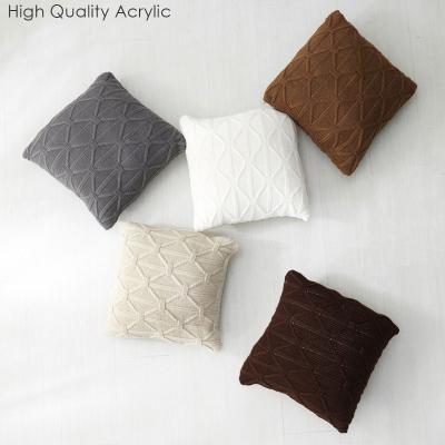 Κίνα Wholesale Anti-static Brown Decorative Nordic Luxury Knitted Soft Cushion Case Pillow Covers For Sofa Seat Bed Car Hotel προς πώληση