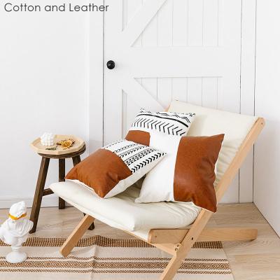 China Nordic Leather Splicing Soft Tassel Anti-Static Cotton Pillow Case Cushion Covers Zipper For Sofa Seat Bed Car Hotel en venta