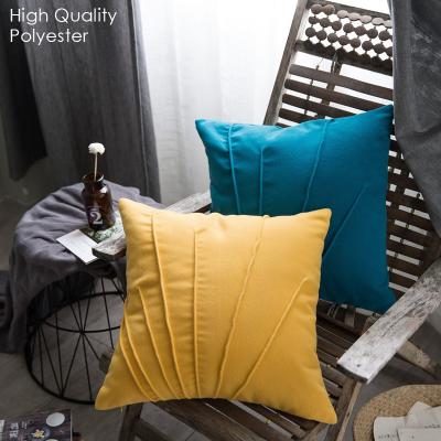 中国 Nordic Blue Stripe Anti-static Decorative Solid Polyester Pillow Case Soft Cushion Covers For Sofa Seat Bed Car Home Hotel 販売のため