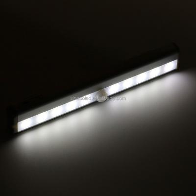 China Industrial Rechargeable PIR Motion and Illuminate Sensor LED Night Light Magnetic Strip Wall Lighting for sale