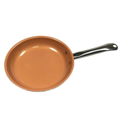 China General Use For Gas And Induction Cooker Pressed Alu.Copper Frying Pan With Ceramic Coating Induction Bottom for sale