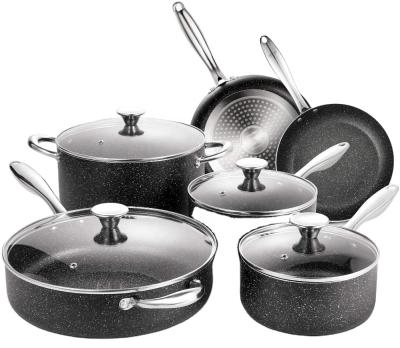 China Luxury Morden 19461 ALUMINUM MARBLE COATING COOKWARE SET 10PCS WITH INDUCTION for sale