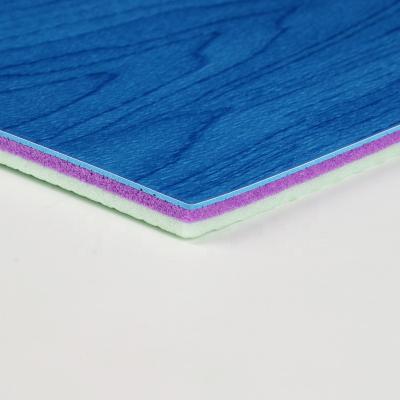 China Indoor Blue Maple Pattern Basketball Court Surface Flooring PVC Wooden Basketball Court Flooring Supplier Y-45170 for sale