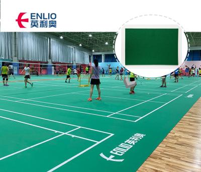 China Enlio E-SUR Surface Treatment PVC Indoor Anti-Slip Sports Flooring Badminton Court Mat Y-23155S for sale