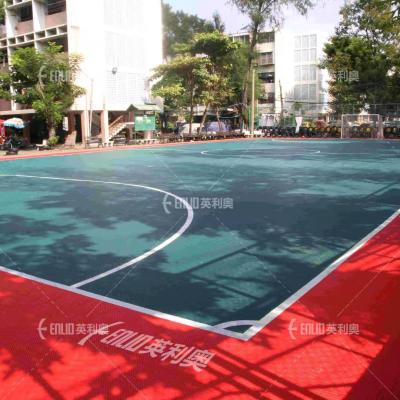 China Enlio High Quality Synthetic Portable Roller Skating Sport Court Interlocking Plastic Tiles 25*25*1.22CM for sale