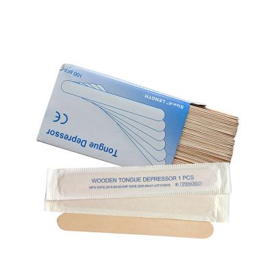 China Viable Round Edge Disposable Sterilized Medical Wooden Spatula for sale