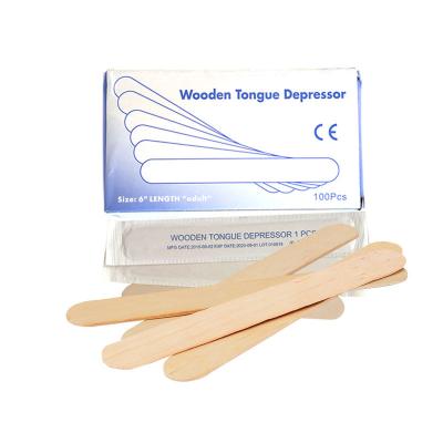 China Sustainable 150mm Salon Disposable Wooden Beauty Waxing Spatulas Stick for sale