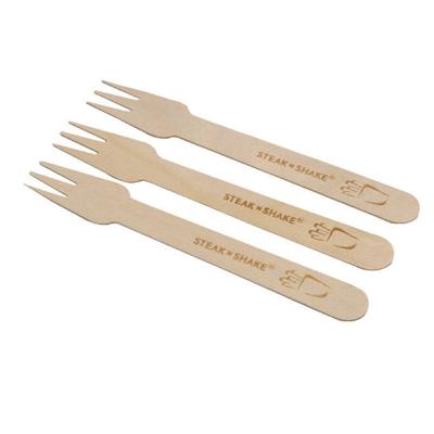 China Popular Design Disposable Reusable Dual Function Baby Tableware Solid Wooden Spoon And Forks for sale