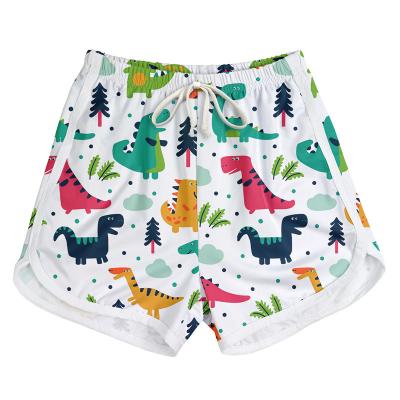 China Cheap Breathable Hot Sale In Running Fast Delivery Spandex Dinosaur Unicorn Sublimation Printed Children Kids Girls Beach Shorts for sale