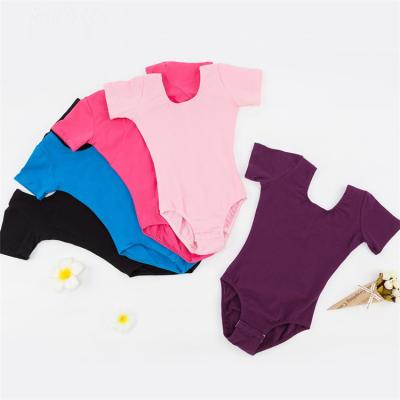 China Dancer Tights Wholesale Cheap Training Wear Cotton Spandex Pink Black Purple Kids Girls Ballet Dance Wear Shorts Sleeve Dancer Tights for sale