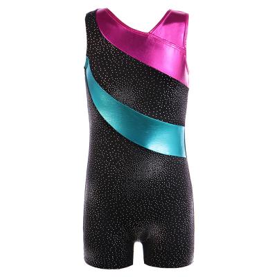 China Cheap Shiny Unitards Kids Gymnastics Wear Dancer Tights Spandex Shorts Boys Gymnastics Unitards for sale