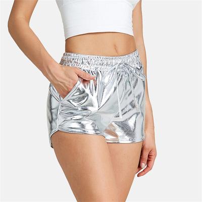 China Shorts Hot Sale Spandex Cheap Shiny Tan Beach Shorts Adult Women Party Show Performance Dance Wear Shorts for sale