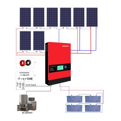 China Residencial Vmaxpower 48V 230VAC Off Grid Sine Wave 4 KV Solar Hybrid Inverter Hybrid Solar Inverters With Build In Charger for sale