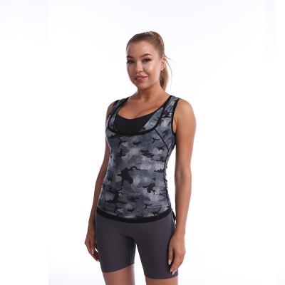 China New Products Breathable Camouflage Sports Invest Polymer Shapewear Sauna Storm Tank Top For Women for sale