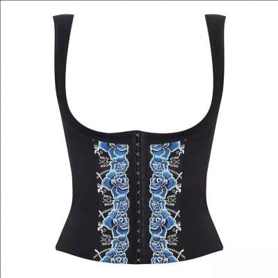 China Open Design Color Women's Fabric Antibacterial High Quality Innovative Embroidery Bust Waist Trainer for sale