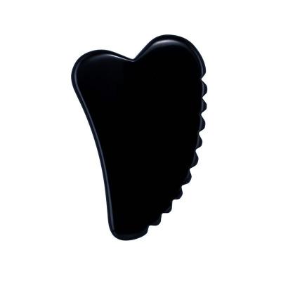 China Face Wholesale Best Selling Competitive price Natural Black Obsidian Gua Sha Stone  Face Gua Sha Jade Massage too for face for sale