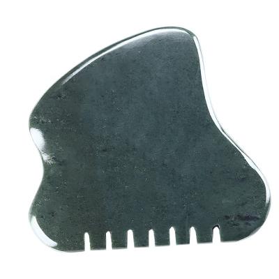 China Face Private label Custom jade facial massage Nephrite Guasha Tools for face dark green jade Stone Massage Nephrite Gua sha Board for sale