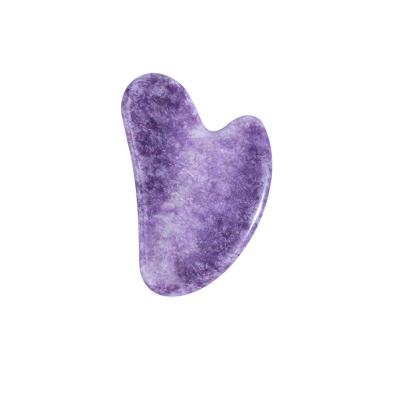 China Face 2022 Jade Gua Sha Tools Blue Spot Red Jasper Gua Sha Professional Healing Stone Facial Skincare Amethyst Gua sha for sale