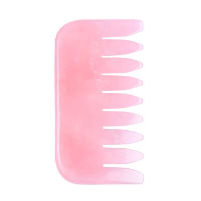 China Head Factory Wholesale rose quartz Hair Comb with Multi-functional  Green xiuyan Jade Guasha Tools Crystal Comb for Head Massage for sale