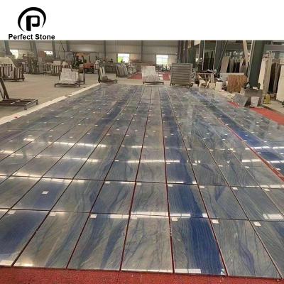 China Modern Azul Macaubas Blue Marble Slab For House Floor Decoration for sale